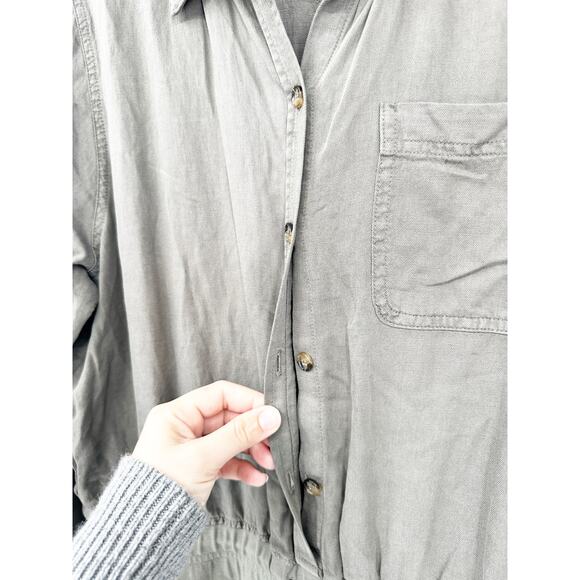 Faherty Arlie Day Long Sleeve Jumpsuit in Surplus Green Size XL - Picture 6 of 6